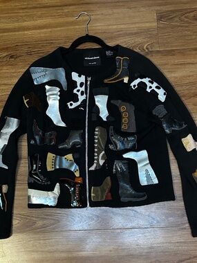 Michal Simon Black Modern Boots 1999 Full Zip Jacket Rare size Medium